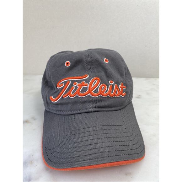 Titleist New Era Hat Golf Athleisure Cap Casual Adjustable Strap Orange & Gray - Picture 1 of 8